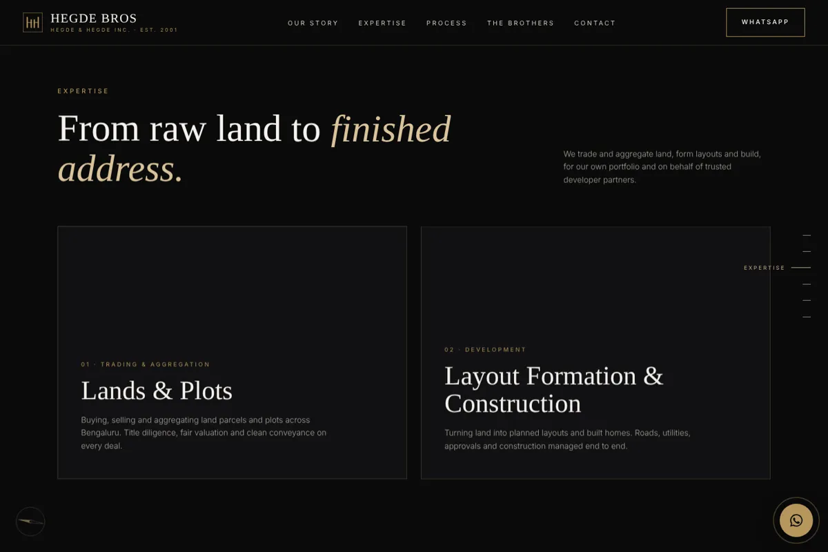 Hegde Bros · expertise section
